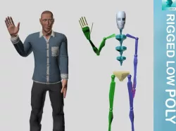 Character Rigged  Low-poly  3D model