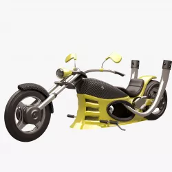 Chopper 004 Yellow CARBON 3D model