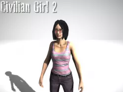 Civilian Girl Low-poly  3D model