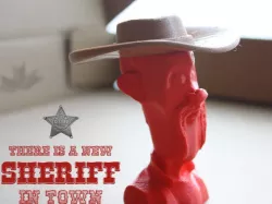 Cowboy bust with hat