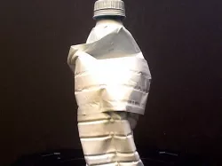 crushed plastic water bottle