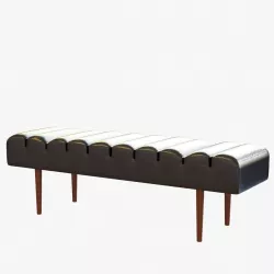 Custom made black leather bench 3D model