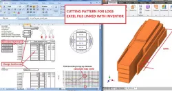 Cutting pattern for logs Excel linked to 3d model