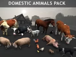 Domestic Animals pack Low-poly  3D model