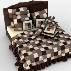Double Bed Bed Linen 3D model