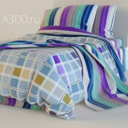 Double Bed Bed Linen 3D model