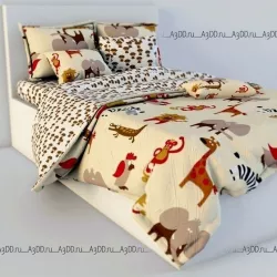 Double Bed Bed Linen 3D model