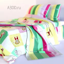Double Bed Bed Linen 3D model