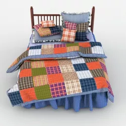 Double Bed Bed Linen 3D model