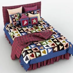 Double Bed Bed Linen 3D model