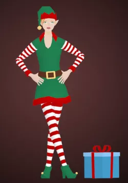 Female Christmas Elf low poly Low-poly  3D model