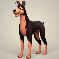 Game Ready Fantasy Boxer Dog Low-poly  3D model