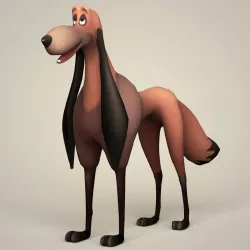 Game Ready Fantasy Saluki Dog Low-poly  3D model