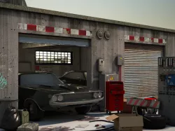 Garage Low-poly  3D model