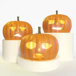 Halloween pumpkin collection 3D model