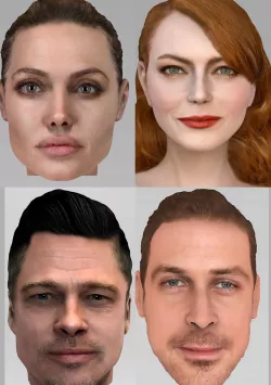 Hollywood actors pack - Jolie Pitt Stone Gosling 3D model