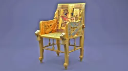 king Tutankhamun Golden Throne Chair 3D model