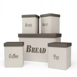Kitchen Container Set- Bread Bin- Tea- Coffee- Sugar- Biscuit  3D model