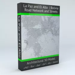 La Paz and El Alto Road Network and Streets 3D model