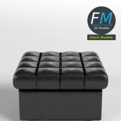 Leather Pouf Sofa 3D model