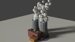 Low Poly Cartoon Factory 2 Low-poly  3D model