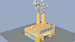Low Poly Cartoon Factory 4 Low-poly  3D model