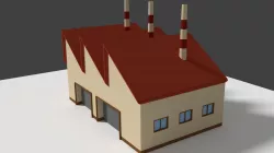 Low Poly Cartoon Factory 5 Low-poly  3D model