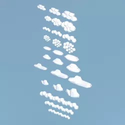Low Poly Clouds pack Low-poly  3D model