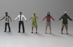 Low Poly urban human models Pack  Low-poly  3D model