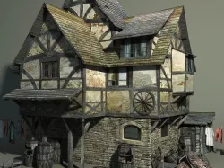 Medieval Slum Low-poly  3D model
