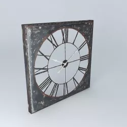 Metal clock houses the world 3D model