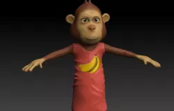 Monkey mom Low-poly  3D model