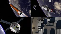 NASA Orion SLS Space Launch System with capsule and cockpit Low-poly  3D model