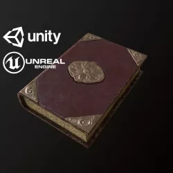 Ornate Leather Book - PBR Game Ready Low-poly  3D model
