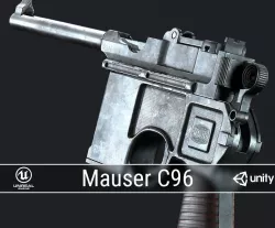 PBR Mauser C96 Low-poly  3D model