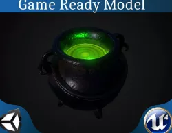 Pot with magic potion Low-poly  3D model