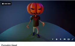 Pumpkin Head Cartoon 3D model