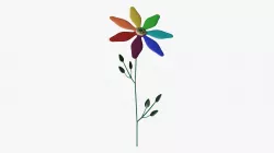 Rainbow cartoon flower Low-poly  3D model