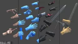  Realistic Hands - animated for VR Low-poly  3D model