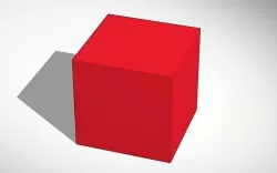 Red cube done in Tinkercad 3D model