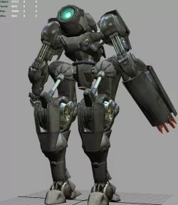 Robot Warrior Low-poly  3D model