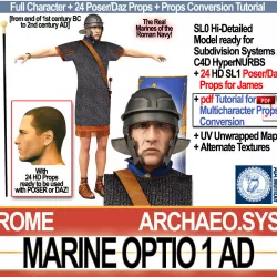 Roman Marine Optio 1 AD with Poser Daz Props 3D model