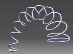 Round-hex-round bent varying spring 