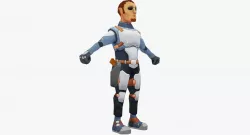 SciFi Security Guard Low-poly  3D model