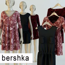 Set of womens clothing dresses Bershka 3D model
