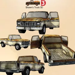 Shawns vehicle cartoon truck 3d models low poly Low-poly  3D model