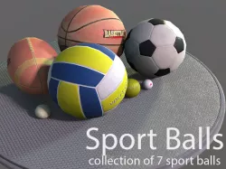 Sports Balls Low-poly  3D model