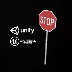 Stop Sign - PBR Game Ready Low-poly  3D model