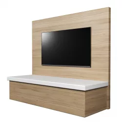 TV Wall Panel with a Flat Screen TV  Low-poly  3D model