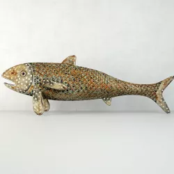 Vintage Painted Wood Fish 1 3D model